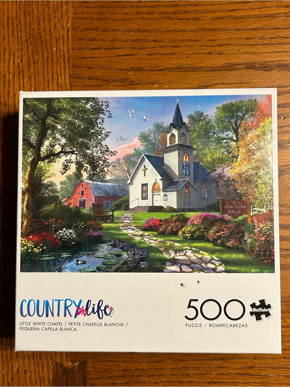 Buffalo Country Life 'Little White Chapel' 500-Piece Puzzle - White & Multicolor